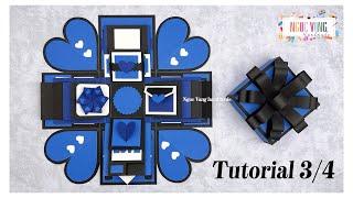 Tutorial 3/4 - LOVE BOX XANH / Blue Explosion Box - NGOC VANG Handmade