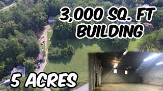 3,000 Sq Ft Storage Building on 5 Acres Alabama Land For Sale