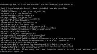 How to install TensorFlow cpu only from Anaconda prompt