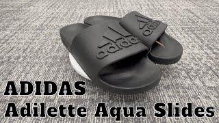 ADIDAS Adilette Aqua Slides (Black) Unboxing