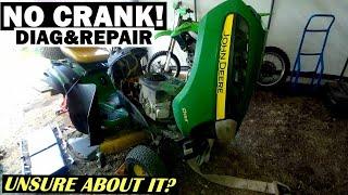 Unpredictable John Deere 155D Lawn Tractor No Crank Diag | Start With Basics.