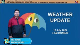 Public Weather Forecast issued at 4AM | July 15, 2024 - Monday