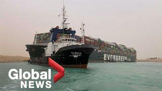 Massive cargo ship stuck in Suez Canal continues to harm global shipping