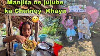 Manjita and Me Church  Gya ️ Christmas  Celebrate Kiya || Jujube ka Chutney Khilaya  Manjita Ko ||