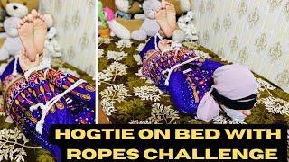 Hogtie On Bed With Ropes Challenge | Hogtie Escape Challenge | #aqsaadil #silentaqsa #challenge #gag