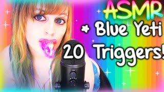 ASMR Blue Yeti ░ OVER 20 TRIGGERS!!!  Mouth Sounds, SkSkSk, Crinkle, Plastic, Hair Brushing, Test 