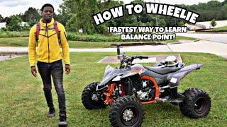 HOW TO WHEELIE A ATV/FOUR WHEELER/QUAD TUTORIAL! FASTEST WAY TO LEARN BALANCE POINT (YFZ450R) KO9ETV