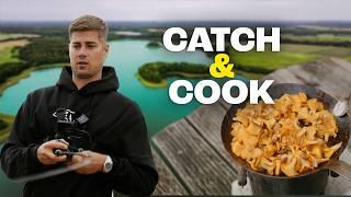 Auf PILZE und BARSCHE an kleinem Waldsee! + Catch&Cook