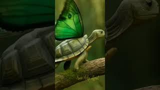 When a Turtle Grows Butterfly Wings #shorts #trending #HybridAnimal #FantasyCreature #FlyingTurtle