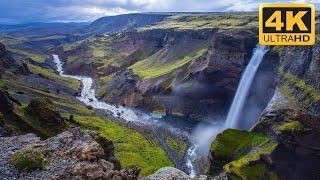 Haifoss Waterfall Iceland 4K drone video