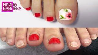 PEDICURE in 1 hour 20 minutes  Watercolor at the nails (English SUBTITLES)
