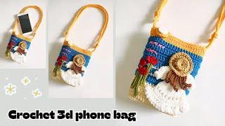 Crochet a cute cell phone bag " merenda tas hp"(subtitle)