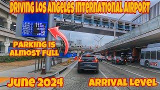 Driving Los AngelesInternational Airport LAX Arrival Level Construction June 2024 California USA