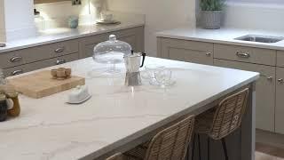 White Calacatta Quartz worktops from Mayfair Granite