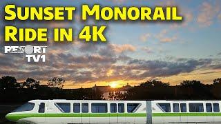 Sunset Ride on an Empty Monorail from TTC to Epcot in 4K - Walt Disney World