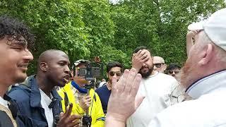 Cocky Guy Challenges Hamza! Hamza And Visitor Speakers Corner Sam Dawah