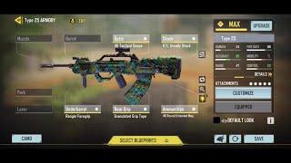 My ASSAULT (Type 25 + Optic: 4X Tactical Scope) Armory Max Upgrade Loadout #5 - Call of Duty Mobile