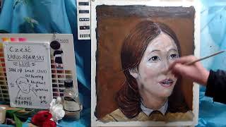 Oil painting portrait day 7 op1406-7   [LIVE]--  "Contemporary art"