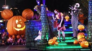 Frightfully Fun Parade at Mickey's Halloween Party, Disneyland with Villains, Jack & Sally, Mickey