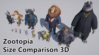 Zootopia Size Comparison 3D