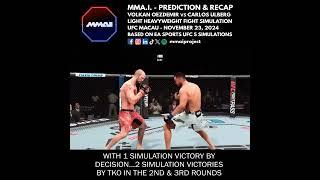 UFC Macau Volkan Oezdemir Carlos Ulberg UFC 5 FW Fight Prediction & Simulation Recap  #shorts