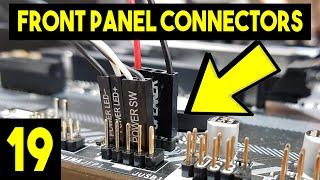 Front Panel Connectors On Motherboard - Easy Beginners Full PC Building Tutorial - Pt 19