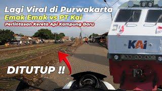 Viral di Purwakarta: Penutupan Pintu Perlintasan Kereta api Kampung Baru: Motovlogging