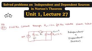 Solved problems on Nortons theorem Independent and dependent sources