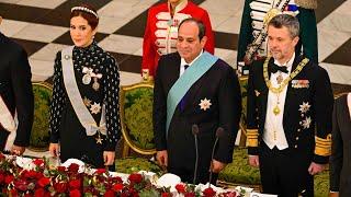 Royal Gala! Queen Mary and King Frederik received President Abdel Fattah El-Sisi of Egypt #royalty