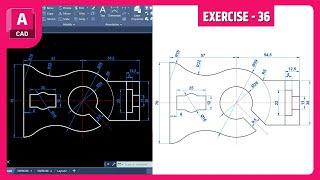 AutoCAD Tutorial: Exercise 36 Step-by-Step for Beginners & Engineering Students