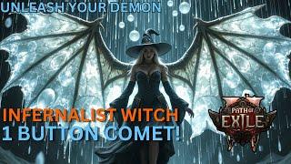 Path of Exile 2: Infernalist Witch Most INSANE damage! (1 button comet)