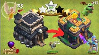 Th9 Vs Th14 2 Star/Th9 Queen Walk Baby Dragon TrophyPushing Attack Strategy 2024 #clashofclans#cwl