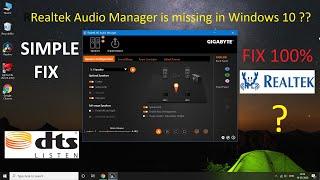 #realtek Fix Realtek HD Audio Manager Missing from Windows 10 || Simple Fix !!