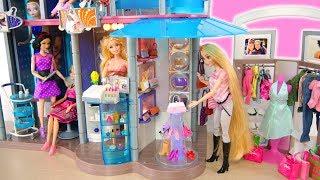 Amazing Barbie Doll Shopping Mall Set up! Pusat belanja boneka Barbie Puppe Einkaufszentrum