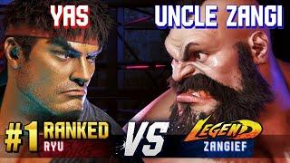 SF6 ▰ YAS (#1 Ranked Ryu) vs UNCLE ZANGI (Zangief) ▰ High Level Gameplay