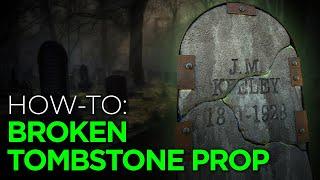 DIY Broken Tombstone Prop for #halloween