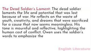 Summary and analysis of Strange Meeting by Wilfred Owen