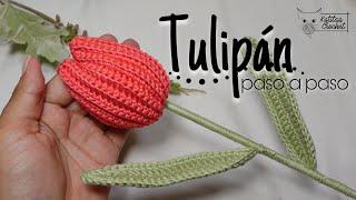  TULIPAN MODELO NUEVO PATRON 3D A CROCHET - PASO A PASO - FÁCIL Y RÁPIDO