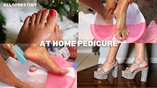 VLOGMAS EP 6: At-Home Pedicure: Red Toes & Soft Feet Tutorial