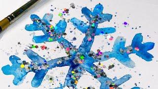 EASY Watercolour Snowflake Painting For Beginners! ️