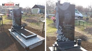 Памятник на могилу из гранита с надгробной плитой www.memorie.md