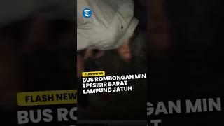 Bus Rombongan MIN 1 Pesisir Barat Lampung Terperosok ke Jurang, Para Siswa Tertatih-tatih Keluar