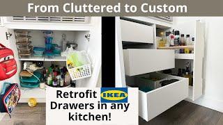 The EASIEST Kitchen Cabinet Drawers and Pull Out Pantry | Inexpensive IKEA HACK