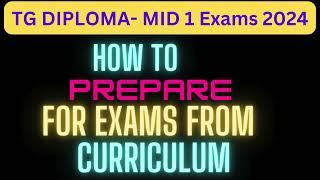 TS Diploma| How to prepare for MID  1 EXAMS from curriculum|Question paper pattern|Weightage of unit