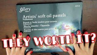 OIL PASTELS REVIEW - Mungyo Gallery Artists set of 48...drawing clouds