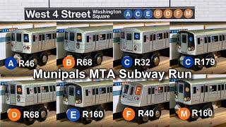 Munipals MTA R32 R40 R46 R68 R160 R179 West 4 Street Washington Square Subway Mega Run @Trainman6000
