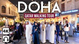 DOHA, Qatar 4K Nightlife Walking Tour: Souq Waqif & Downtown 
