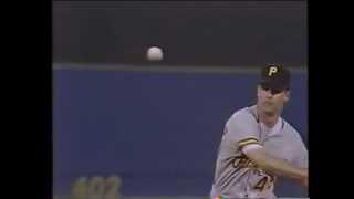 Rookie Tim Wakefield tossing knuckleball during 1992 MLB NLCS