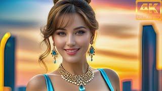 4K AI Girl Lookbook - Golden Horizons: Sophia's Sunset Stroll at Marina Bay