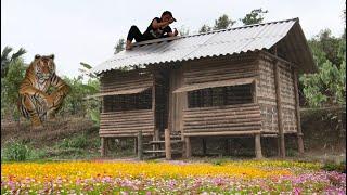 Make bamboo house on mountain in 10 minutes